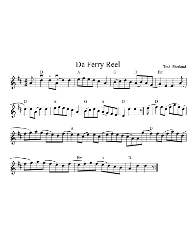 Da Ferry Reel (Version 3) sheet music preview