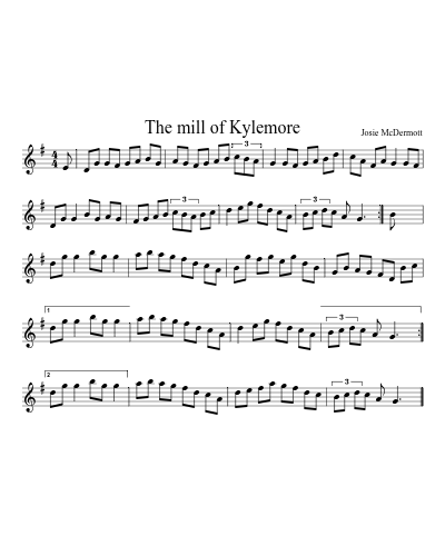 The mill of Kylemore sheet music preview