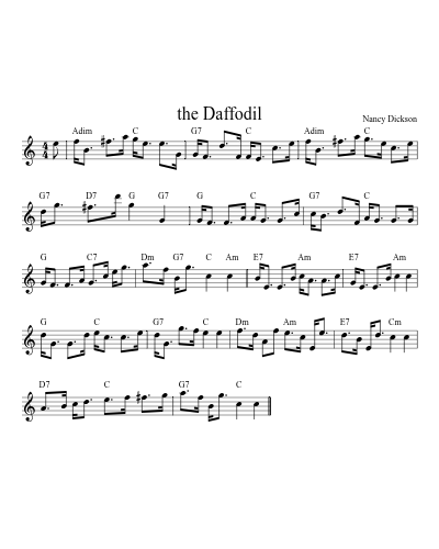 the Daffodil sheet music preview