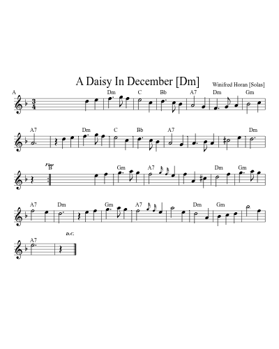 a Daisy In December  [Em] (Daisy In December) sheet music preview