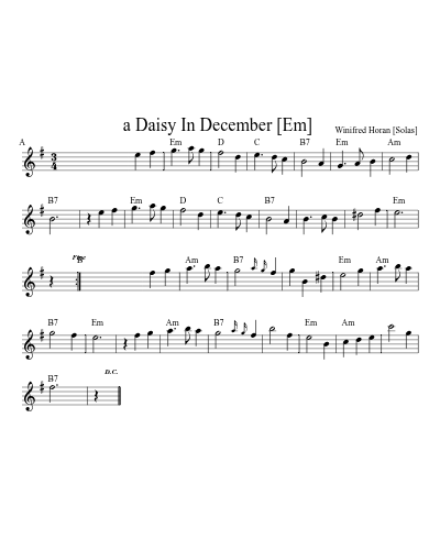 a Daisy In December  [Em] (Version 3) sheet music preview