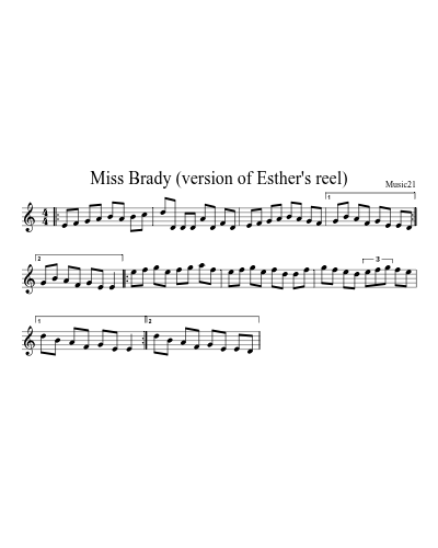 Miss Brady (version of Esther's reel) preview
