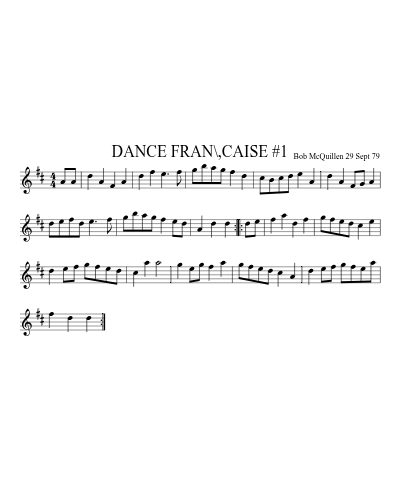 DANCE FRAN\,CAISE #1 (Dance Francaise No1)