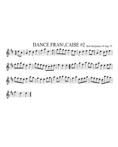 DANCE FRAN\,CAISE #2 (Dance Francaise No2)