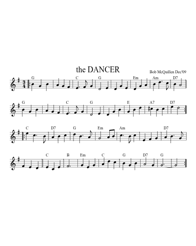 the DANCER (Dancer) sheet music preview