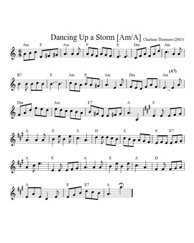 Dancing Up a Storm  [Am/A]