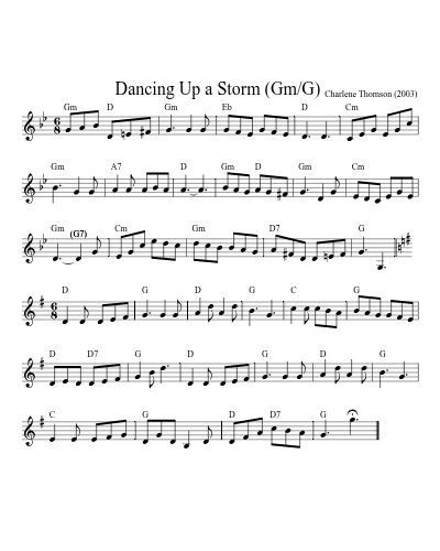 Dancing Up a Storm  (Gm/G)
