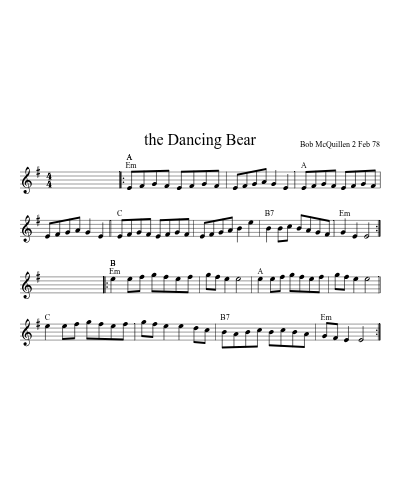 the Dancing Bear (Dancing Bear) sheet music preview