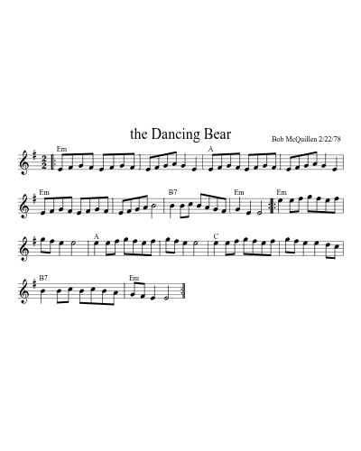 the Dancing Bear (Version 7) sheet music preview