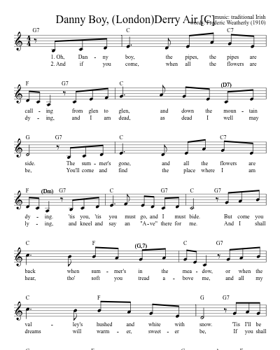 Danny Boy, (London)Derry Air    [C] (Version 4)