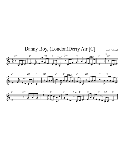 Danny Boy, (London)Derry Air    [C] (Version 5)