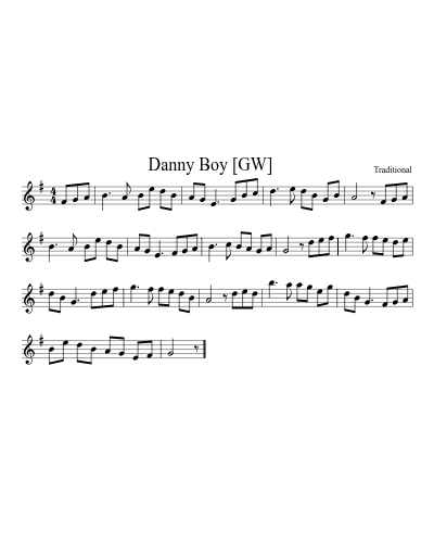 Danny Boy    [GW] (Version 3) sheet music preview
