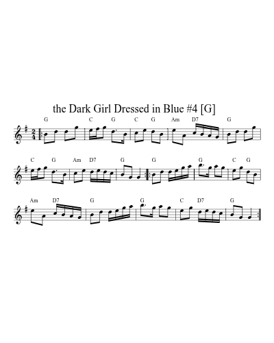 the Dark Girl Dressed in Blue #4   [G] (Version 2) sheet music preview