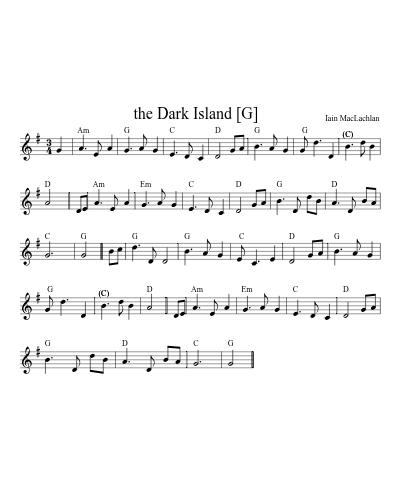 the Dark Island   [G] (Version 3)