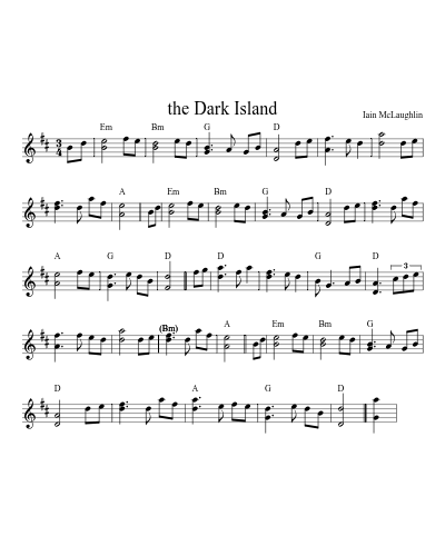 The Dark Island (Version 3) sheet music preview