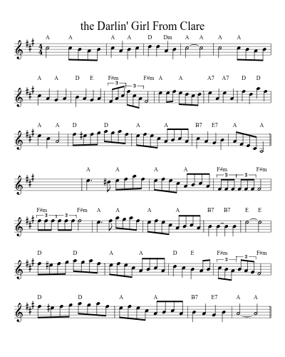 the Darlin' Girl From Clare (Version 2) sheet music preview
