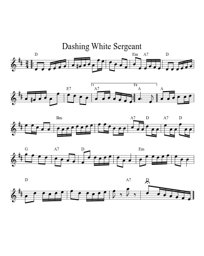 Dashing White Sergeant (Version 9) sheet music preview