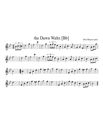 the Dawn Waltz [Bb] (Version 2)