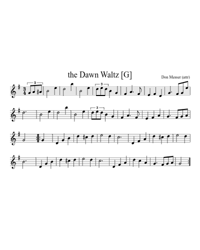 the Dawn Waltz [G] (Version 2) sheet music preview