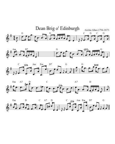 Dean Brig o' Edinburgh (Version 5)