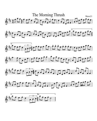 The Morning Thrush sheet music preview