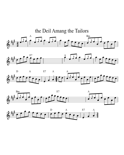 The Deil Amang the Tailors (Version 3) sheet music preview