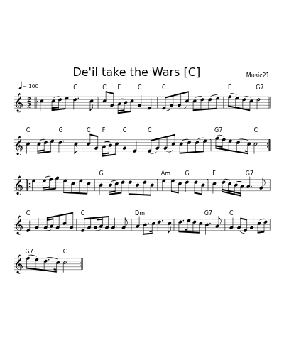 De'il take the Wars    [C] (Deil Take The Wars Jw)