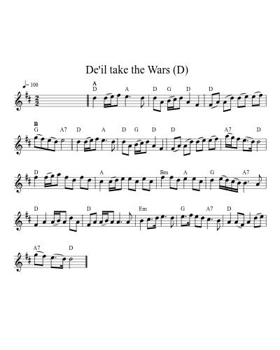 De'il take the Wars   (D)