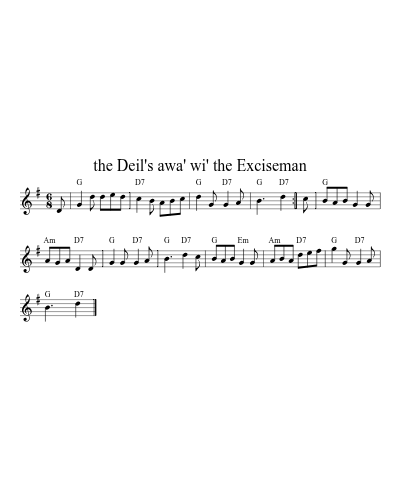 the Deil's awa' wi' the Exciseman (Version 2) sheet music preview