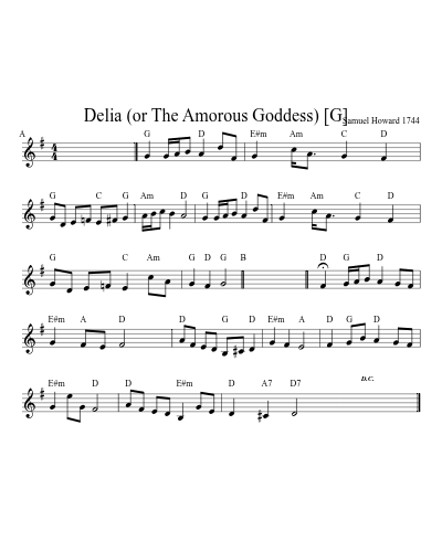 Delia (or The Amorous Goddess)   [G]