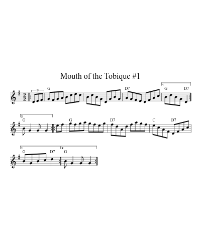 The Mouth Of The Tobique sheet music preview