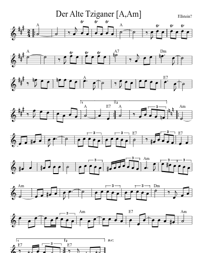 Der Alte Tziganer   [A,Am] (Version 4)