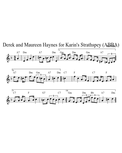 Derek and Maureen Haynes for Karin's Strathspey (ABBA)