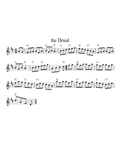 the Druid sheet music preview