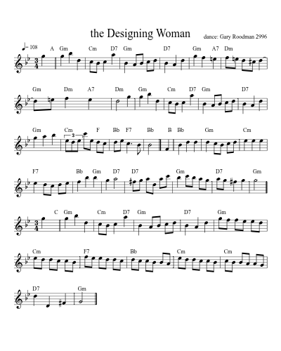 the Designing Woman sheet music preview