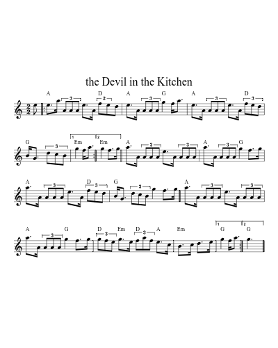 the Devil in the Kitchen sheet music preview