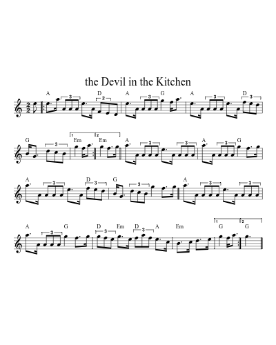 the Devil in the Kitchen (Version 4) sheet music preview