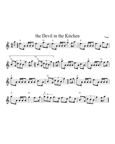 the Devil in the Kitchen (Version 6) sheet music preview