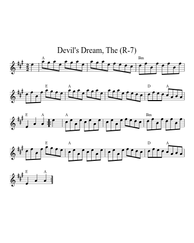 Devil's Dream, The (R-7) sheet music preview