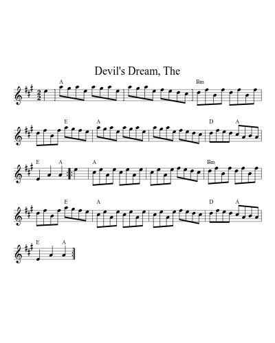 Devil's Dream, The sheet music preview