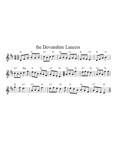 the Devonshire Lancers (Version 2) sheet music preview