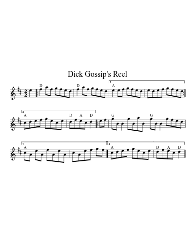 Dick Gossip's reel (Version 7) sheet music preview