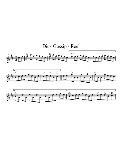 Dick Gossip's reel (Version 8) sheet music preview