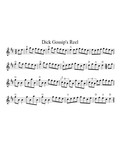 Dick Gossip's reel (Version 9) sheet music preview