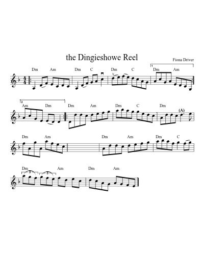 the Dingieshowe Reel sheet music preview