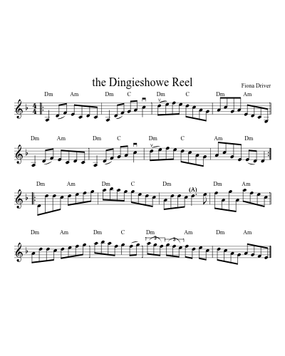 the Dingieshowe Reel (Version 2) sheet music preview