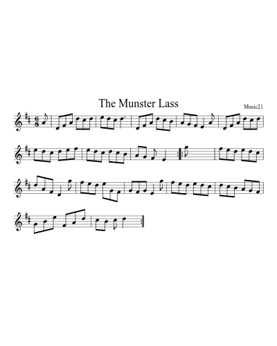 The Munster Lass sheet music preview