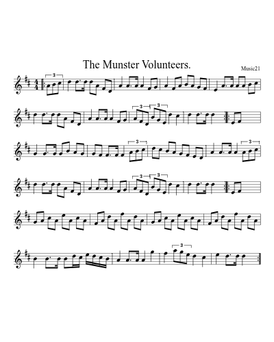 The Munster Volunteers. sheet music preview