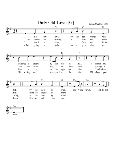 Dirty Old Town   [G] preview