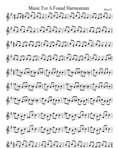 Music For A Found Harmonium sheet music preview